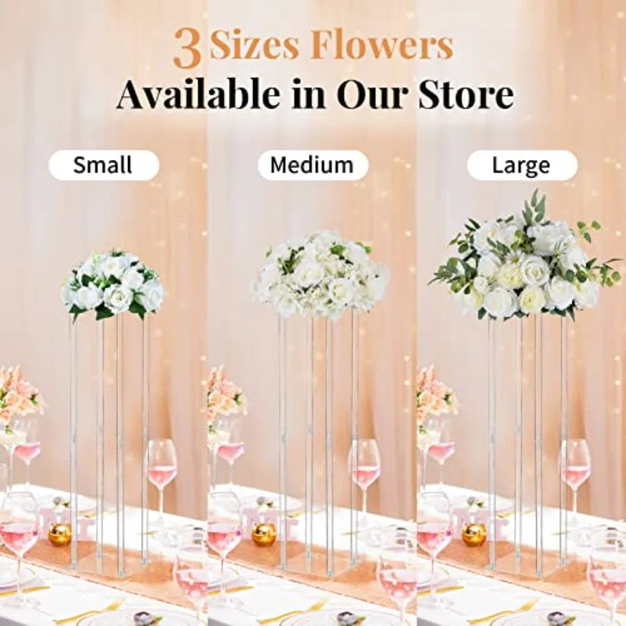10 Pcs 16 inch Diameter White Fake Flower Rose Balls for Wedding Centerpieces Table Decorations Elegant Artificial Rose Arrange
