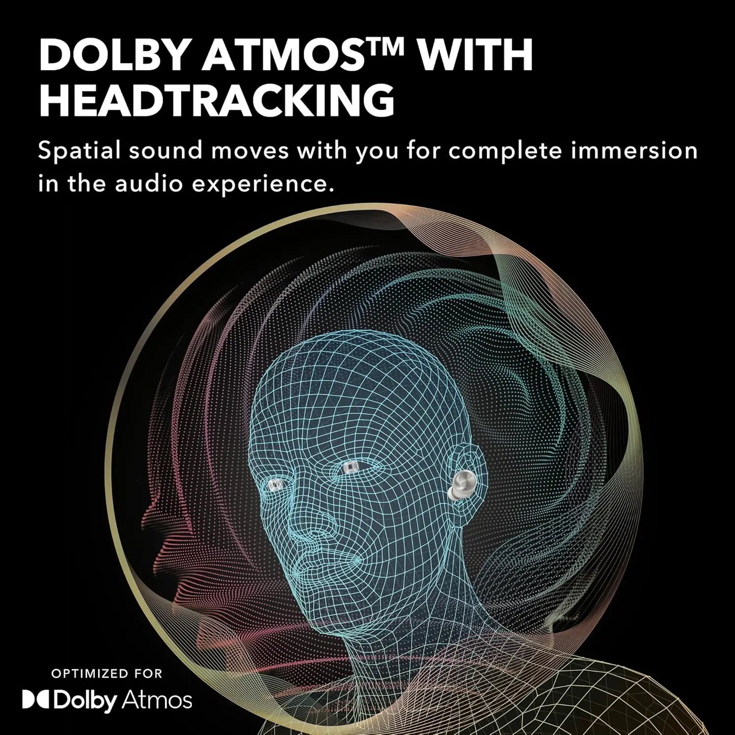 Wireless Earbuds with Dolby Atmos, Head Tracking, Adaptive Noise Cancelling, 10-Hour Battery & Wireless Charging