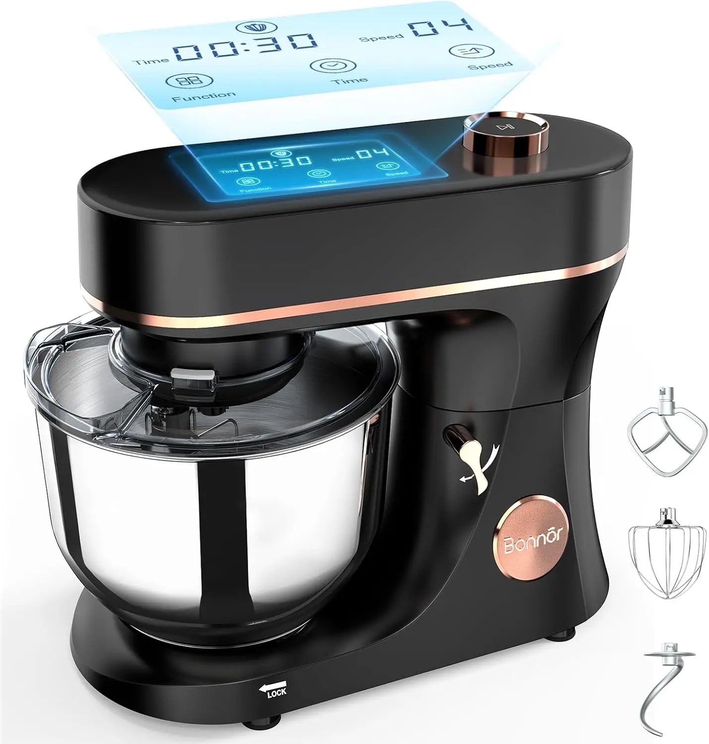 6QT Stand Mixer with LED Touchscreen, 11-Speed Tilt-Head Design, Stainless Steel Bowl and Accessories