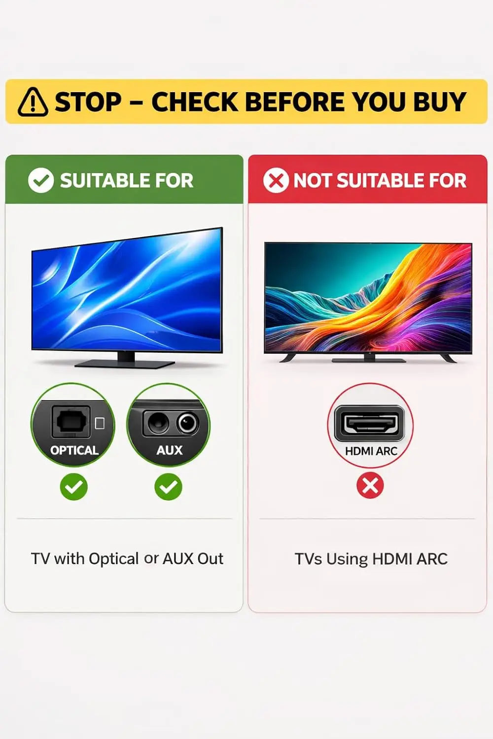 Wireless TV Headphones for Seniors, Easy Setup with Charging Dock, 35H Play Time, Works with Optical/AUX/Bluetooth