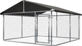 Outdoor Dog Kennel Heavy Duty Cage with Secure Lock 6.56'x6.56' Mesh Steel Fence for Pets