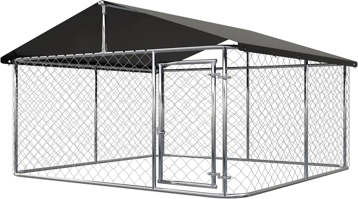 Outdoor Dog Kennel Heavy Duty Cage with Secure Lock 6.56'x6.56' Mesh Steel Fence for Pets
