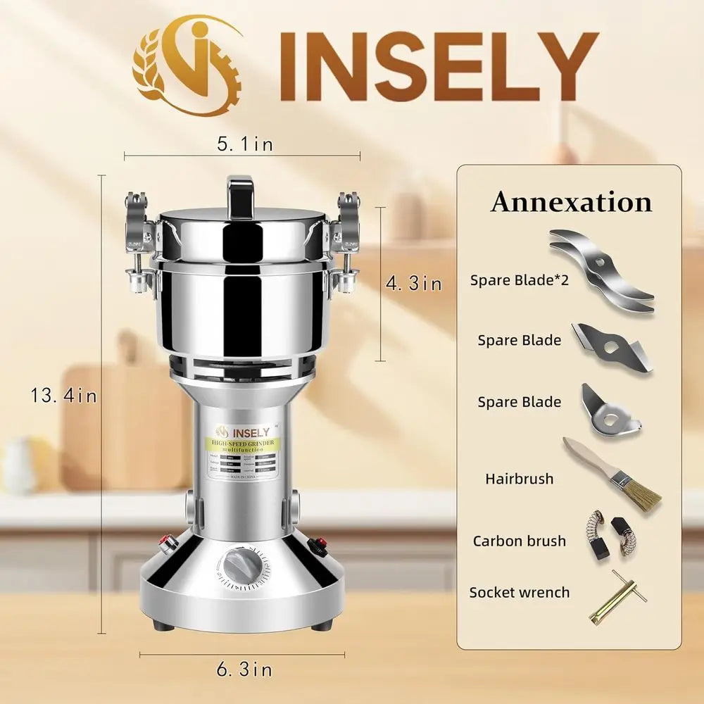 300g High Speed Food Grain Mill Stainless Steel Seeds Flour Nut Pill Wheat Corn Herbs Spices & Seasonings Dry Grinder Electric M