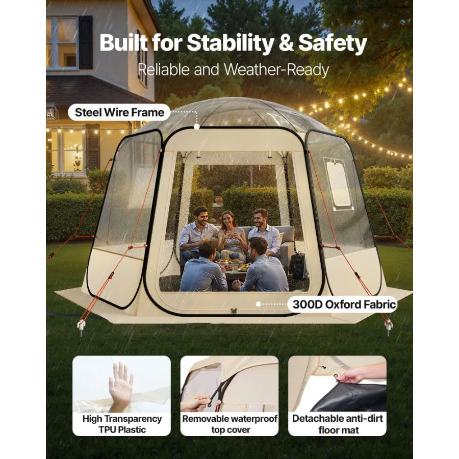 Pop up Bubble Tent 11 x 10.2 ft Waterproof UV Resistant Clear Camping Tent Shelter Outdoor Garden Dome Igloo Tent with Windows