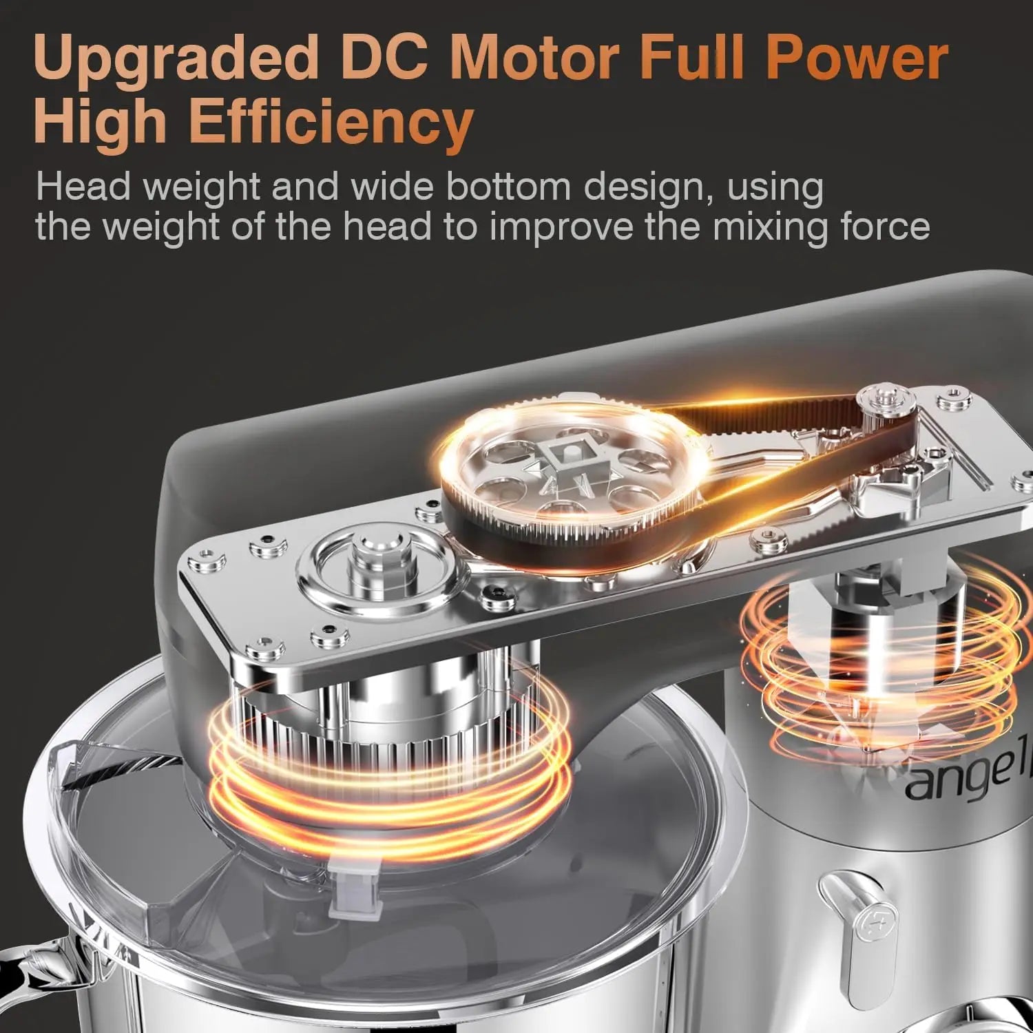 Mini Angel Stand Mixer, 10-Speed 5QT Kitchen Electric Mixer with Tilt-Head, Dough Hook, Whisk, Beater, Stainless Steel Bowl