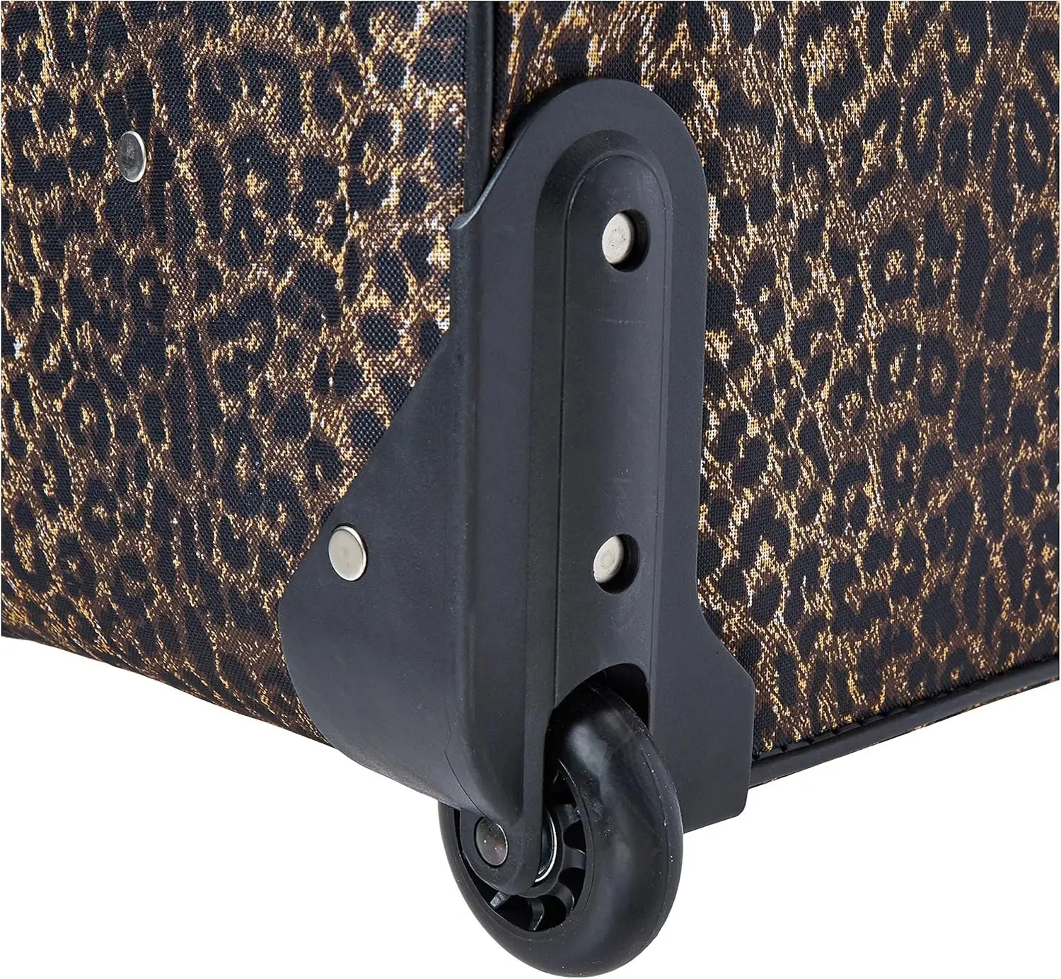 4-Piece Leopard Print Softside Luggage Set with Telescoping Handle, Sizes 14/19/24/28 Inches