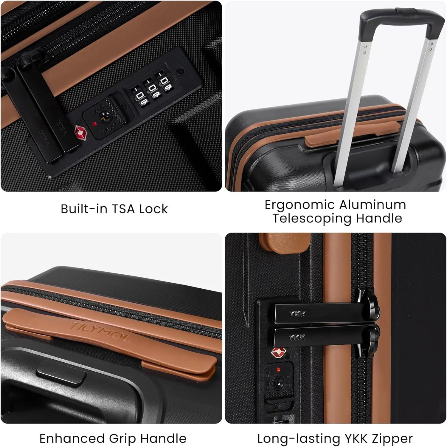 3-Piece Hardside Luggage Set with Spinner Wheels, TSA Lock, Expandable Lightweight Suitcases for Travel