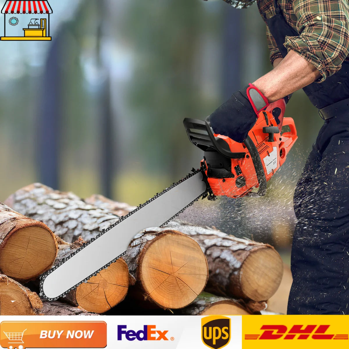 28inch Quick Start Gas Powered Chainsaw| 2-Stroke 71cc Air-cooled Handheld Cordless Petrol Chain Saw