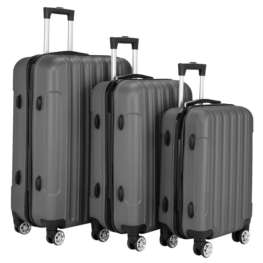 20-inch, 24-inch, and 28-inch three-in-one spinner suitcases. ABS aluminum alloy pull rods, stylish colors, sporty luggage set.