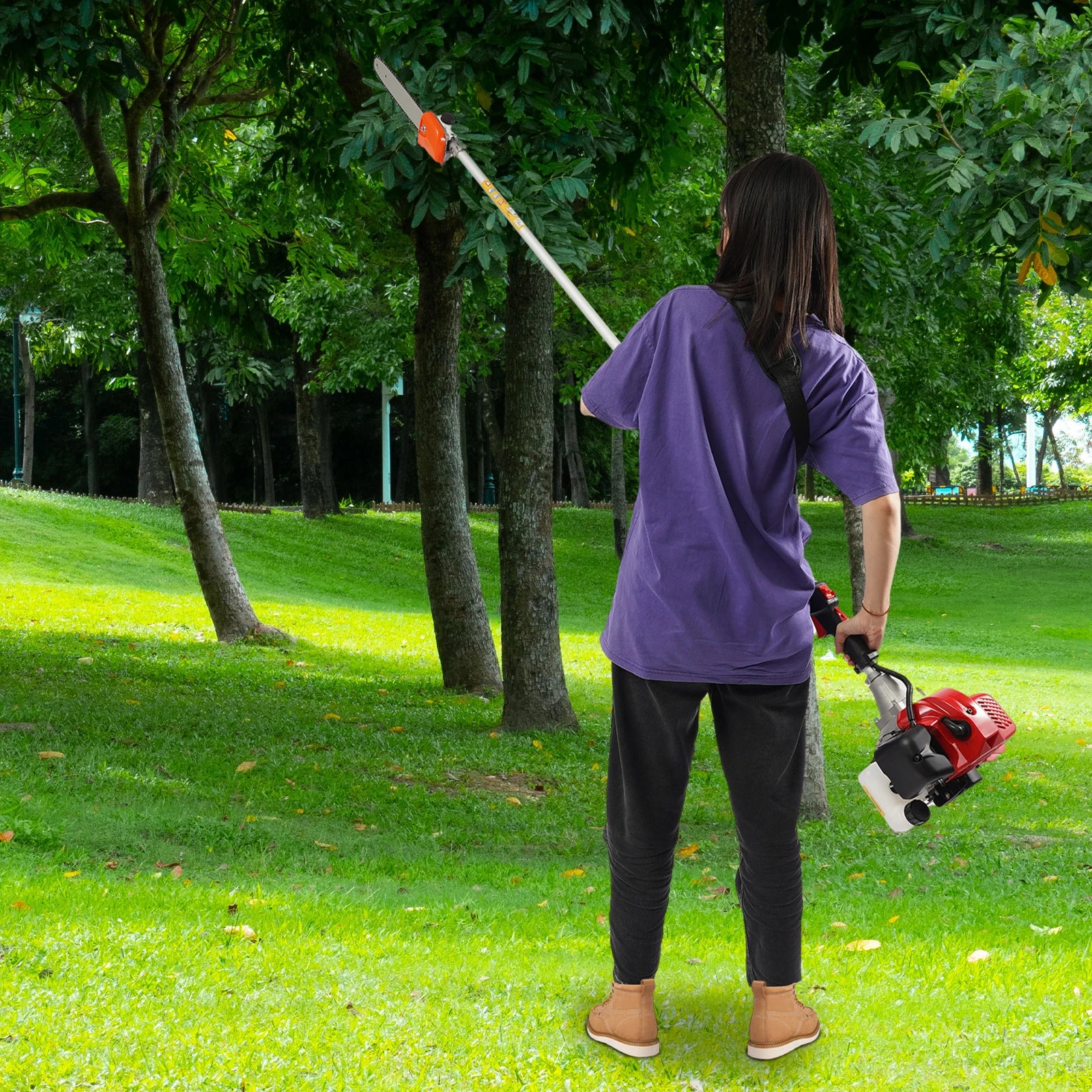 NEW 12"Gas Trimmer Saw Tree Trimmer Chainsaw Gas Powered Pole Saw Pruner Pruning Tree Branch Pruner Pruning Shears Tool