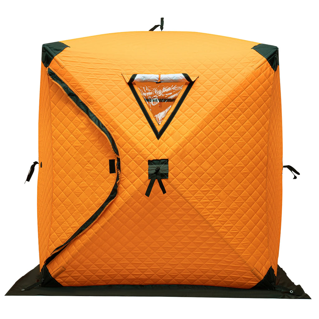 Outdoor Winter with Cotton Insulation, Windproof and Ice Proof Fishing House Equipment, Winter Fishing Cotton Tent - Orange