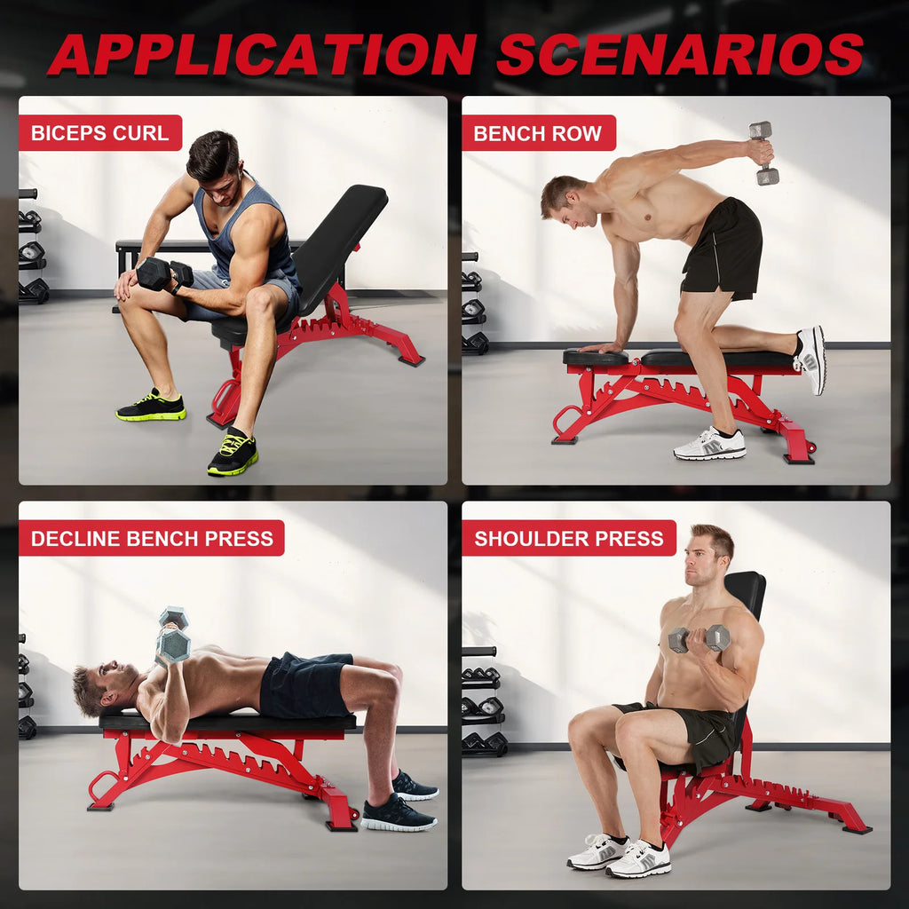 Weight Bench Adjustable Workout Bench Fitness Equipment for Garage and Home Gym Workouts