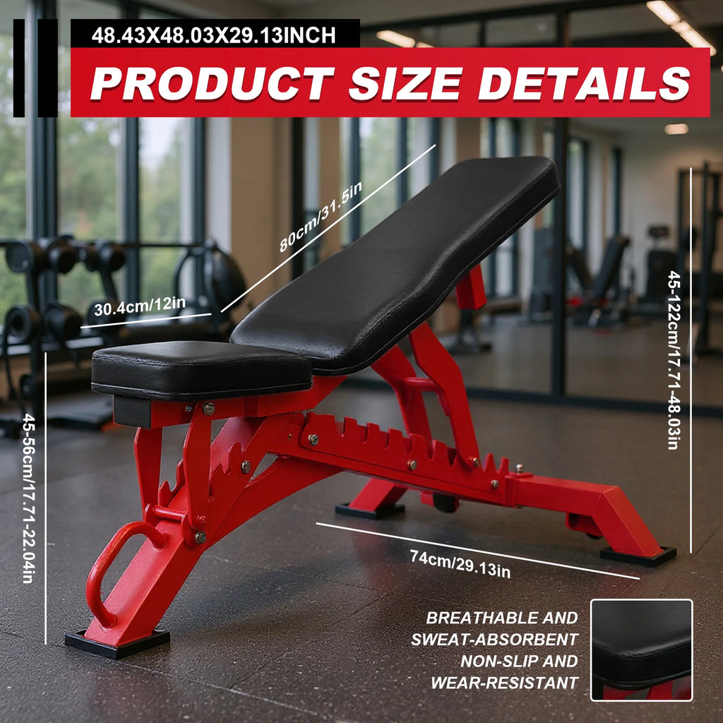 Weight Bench Adjustable Workout Bench Fitness Equipment for Garage and Home Gym Workouts