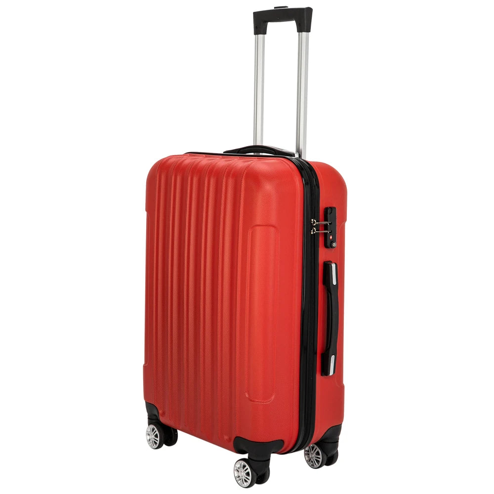20-inch, 24-inch, and 28-inch three-in-one spinner suitcases. ABS aluminum alloy pull rods, stylish colors, sporty luggage set.