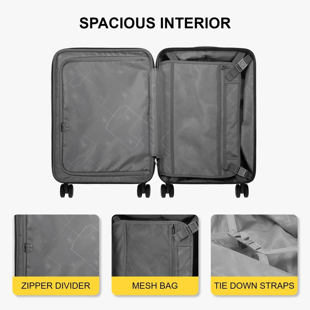 20 Inch Expandable Hard Shell Carry-on Luggage with Front Compartment, Lightweight Suitcase for Airplane Travel, TSA Lock