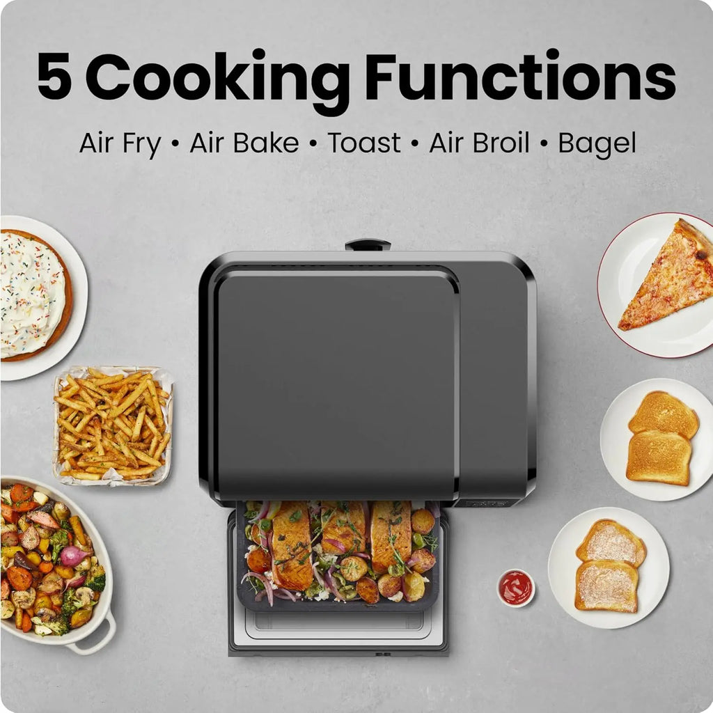 Multi-Function Air Fryer Toaster Oven Combo for Quick Healthy Meals, Bake Broil Toast Bagel Functions, 450°F Max Temp