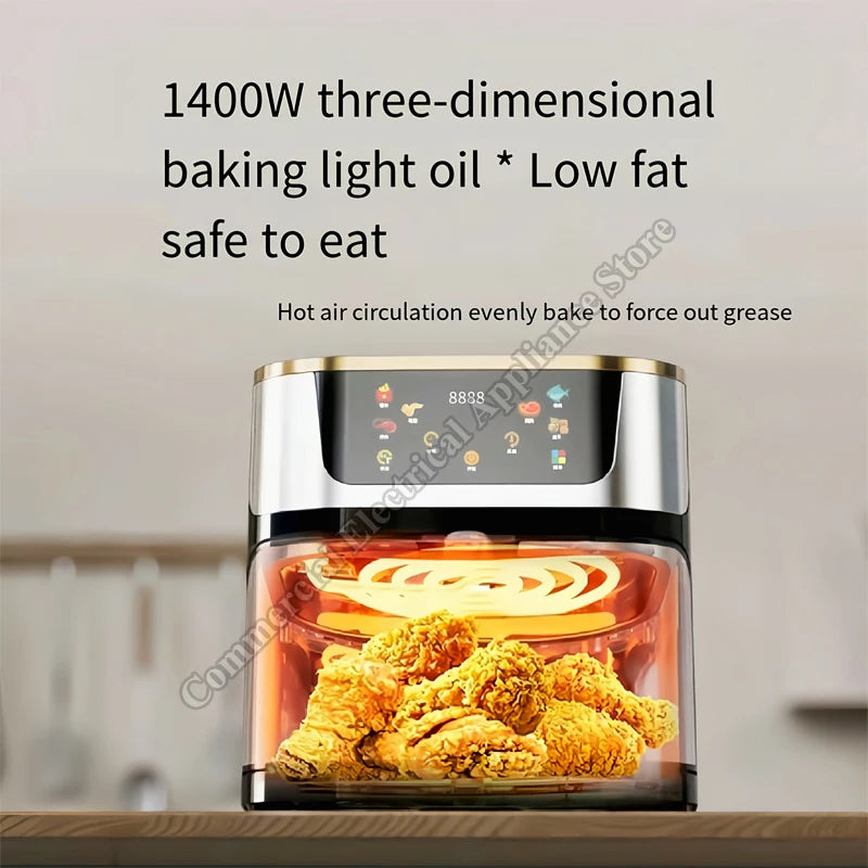Air Fryer Electric Visible Large Capacity Oil-free Convection Oven Household Kitchen Appliances Multifunctional Air Fryer