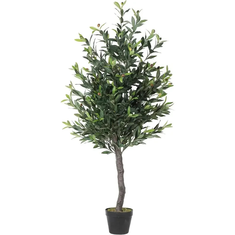 50-inch Artificial Olive Tree Pot with Realistic Olives - Indoor Decor for Easy Care and Sophistication