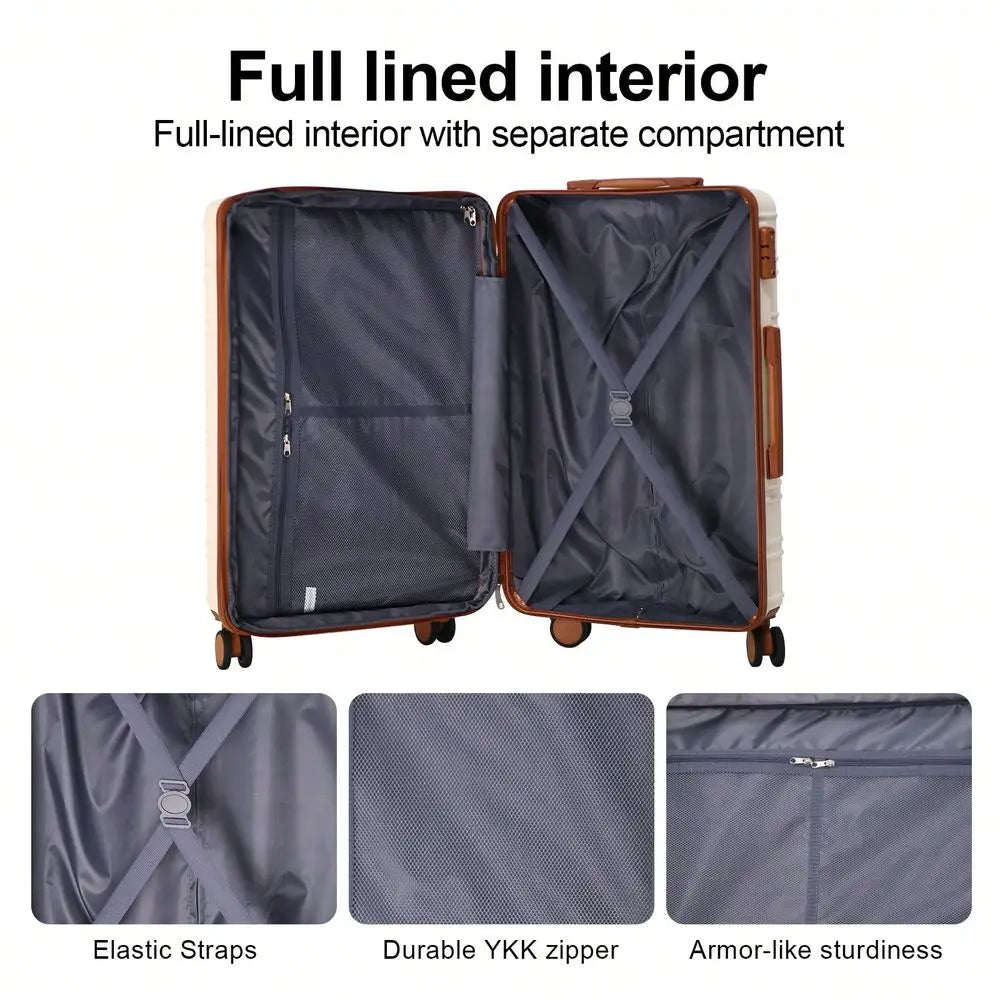4Piece Expandable Luggage, ABS Travel Luggage Set With Dual Spinner Wheels, TSA Lock Hard Shell Durable Travel Bag Luggage Set 1