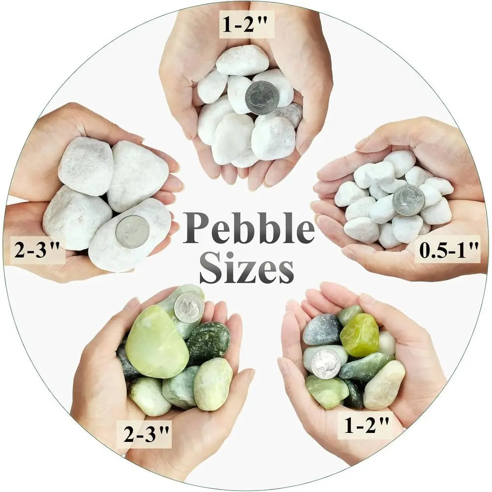 40 lbs White Rocks or Lanng, 1-2 Inch White Gravel. Decorative Pebbles Stones or Plants, Vases, Crat and Garden
