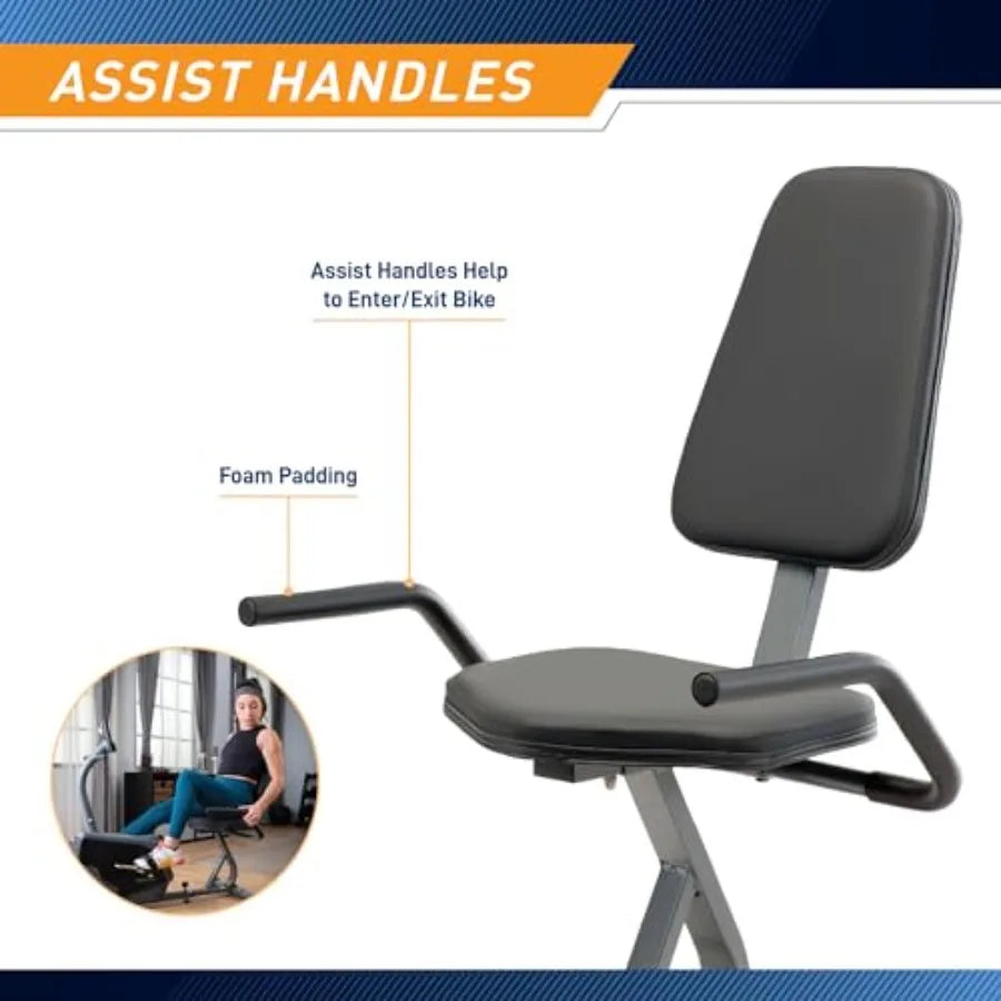 Magnetic Recumbent Exercise Bike for Home and Home Gym with Digital Monitor and Quick Adjustable Seat in Black High Stability a