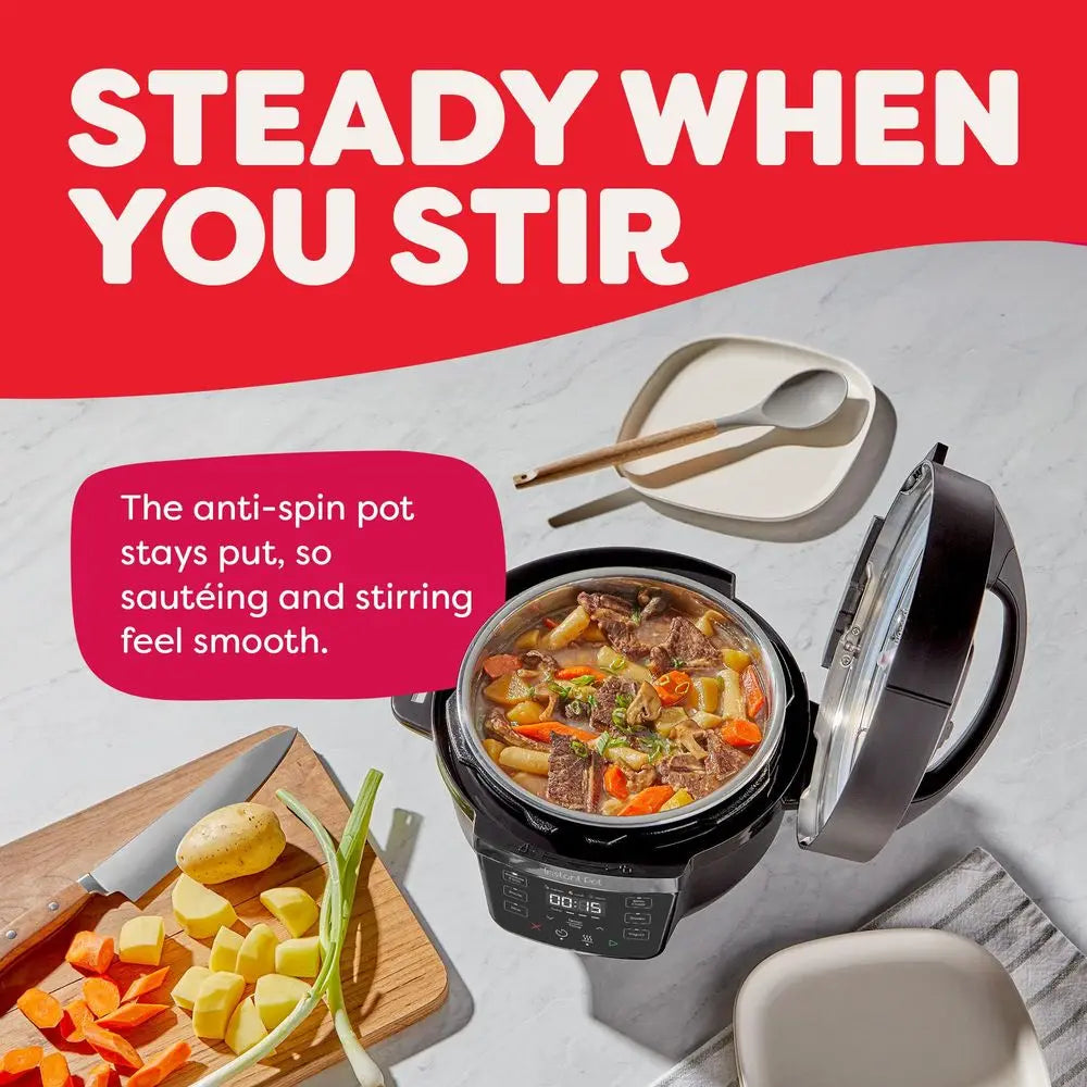 4QT RIO Mini 7in1 MultiCooker, Pressure Cooker, Slow cook, Saute, Steam, Rice Maker, Yogurt, amp Warmer, Black, 4 Quarts
