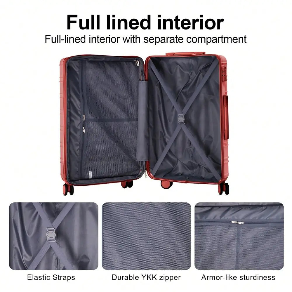 4Piece Expandable Luggage, ABS Travel Luggage Set With Dual Spinner Wheels, TSA Lock Hard Shell Durable Travel Bag Luggage Set 1