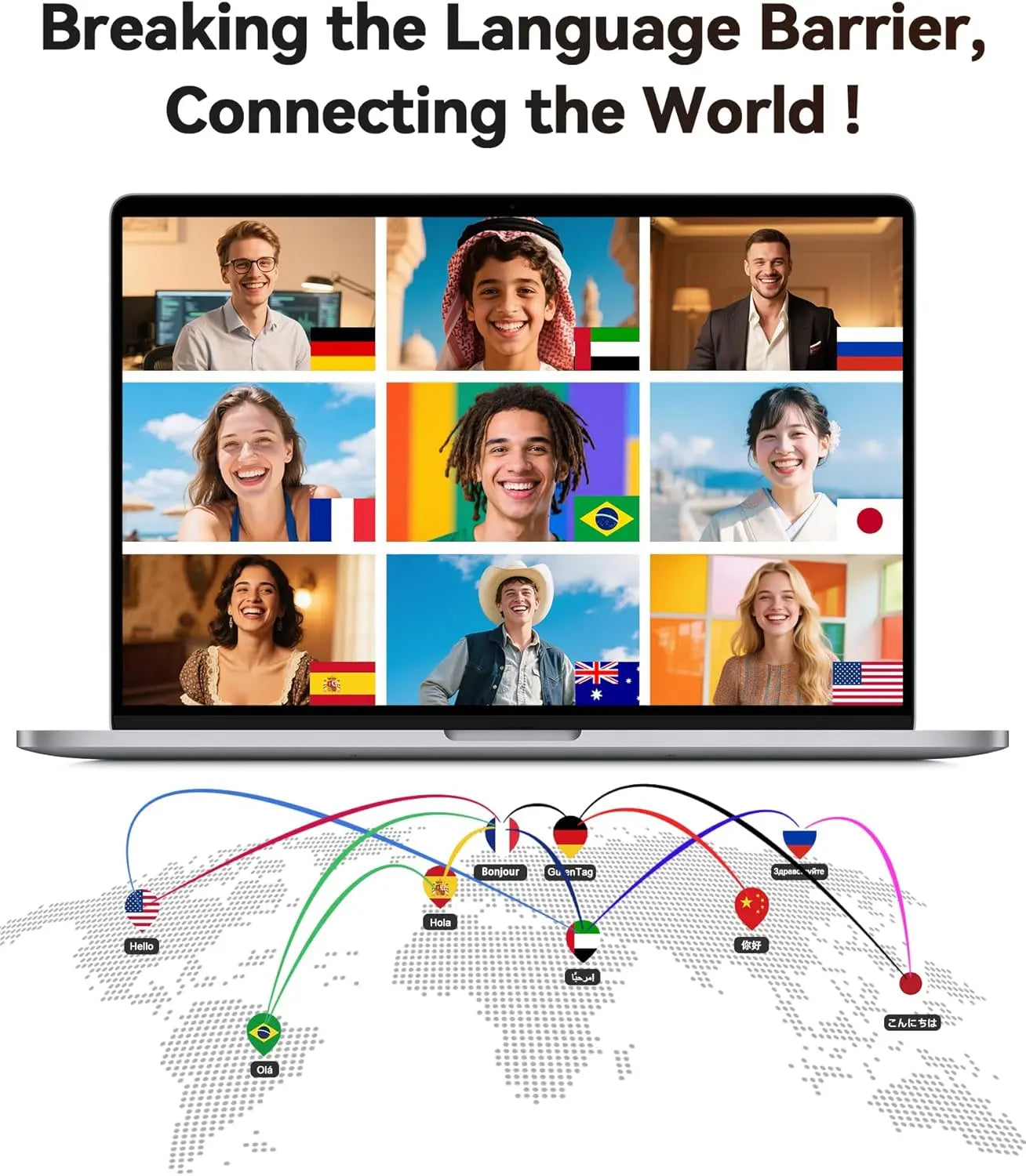 AI Translation Earbuds with Real-Time 164 Languages, 90H Battery, Bluetooth & LED Display for Travel Business Learning