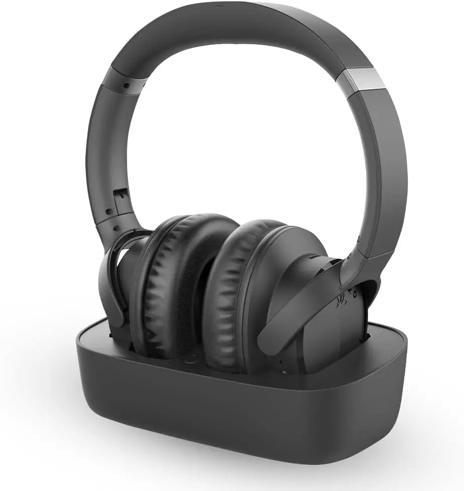 Wireless TV Headphones for Seniors, Easy Setup with Charging Dock, 35H Play Time, Works with Optical/AUX/Bluetooth