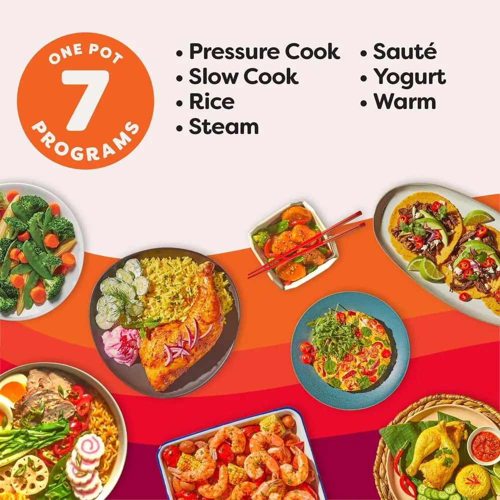 4QT RIO Mini 7in1 MultiCooker, Pressure Cooker, Slow cook, Saute, Steam, Rice Maker, Yogurt, amp Warmer, Black, 4 Quarts