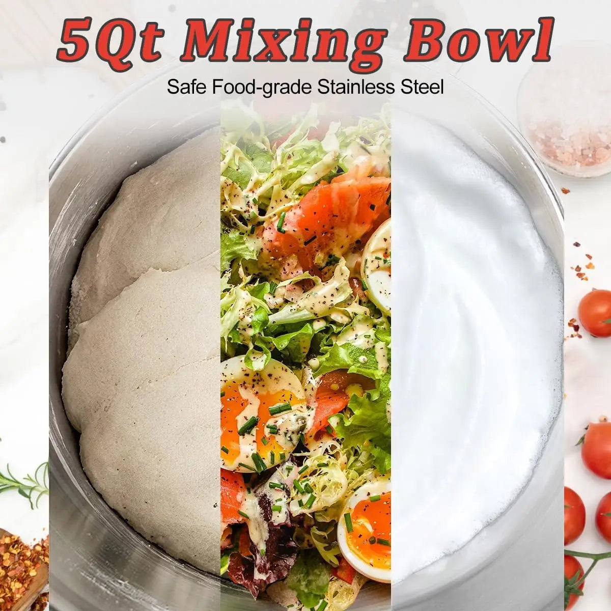 Digital Stand Mixer with Timer, 8 Speeds, 5-Quart Capacity, Tilt-Head Design for Easy Baking