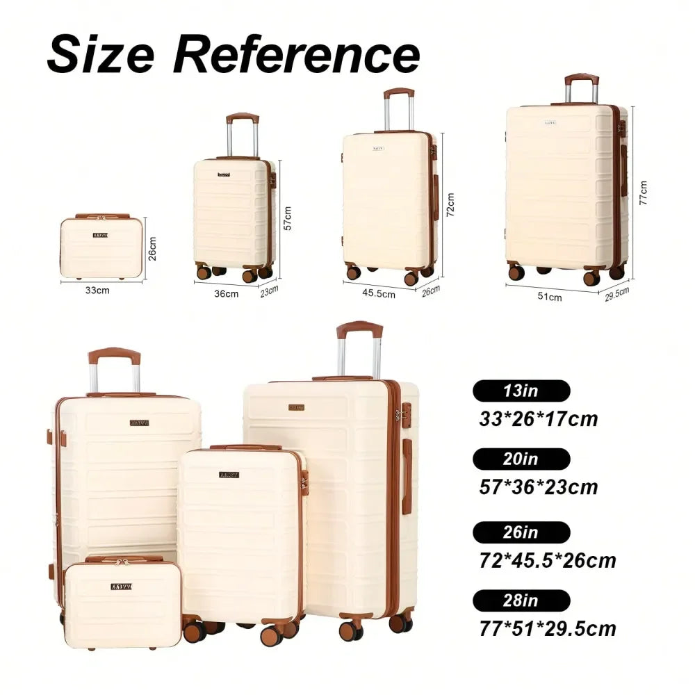 4Piece Expandable Luggage, ABS Travel Luggage Set With Dual Spinner Wheels, TSA Lock Hard Shell Durable Travel Bag Luggage Set 1