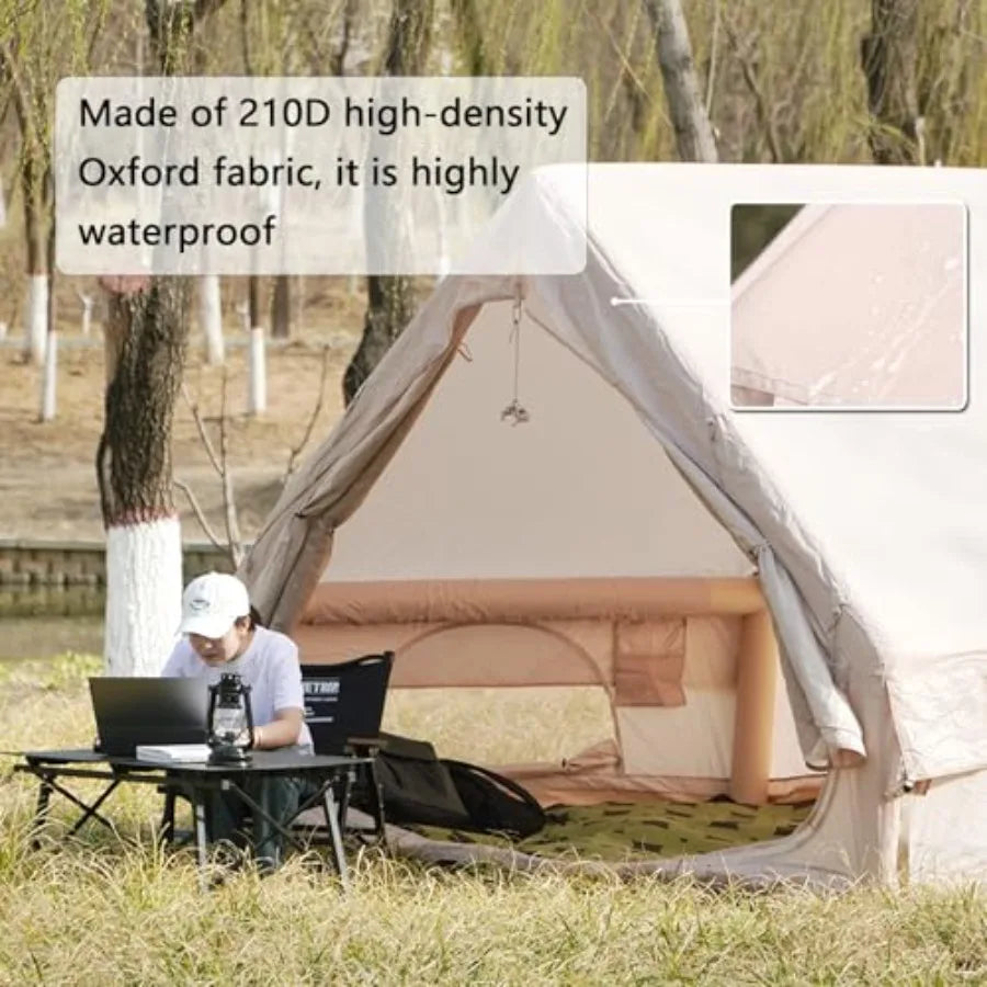 2025 Upgraded Waterproof Inflatable Camping Tent for 5-8 People No Assembly Needed Luxury Glamping House Oxford Fabric Inflatab