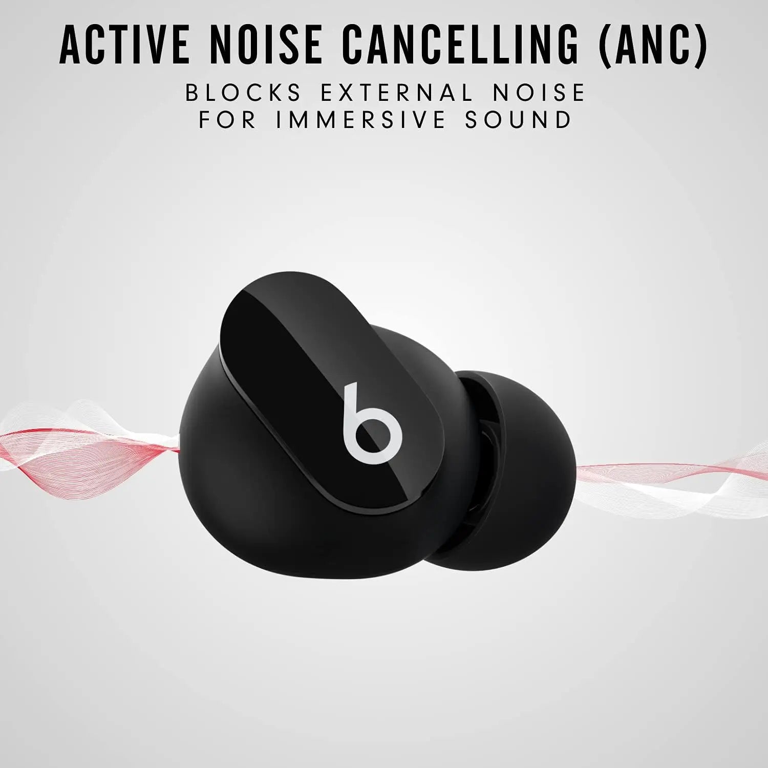 True Wireless Noise Cancelling Earbuds with IPX4 Rating, Sweat Resistant, Compatible with Apple & Android - Black