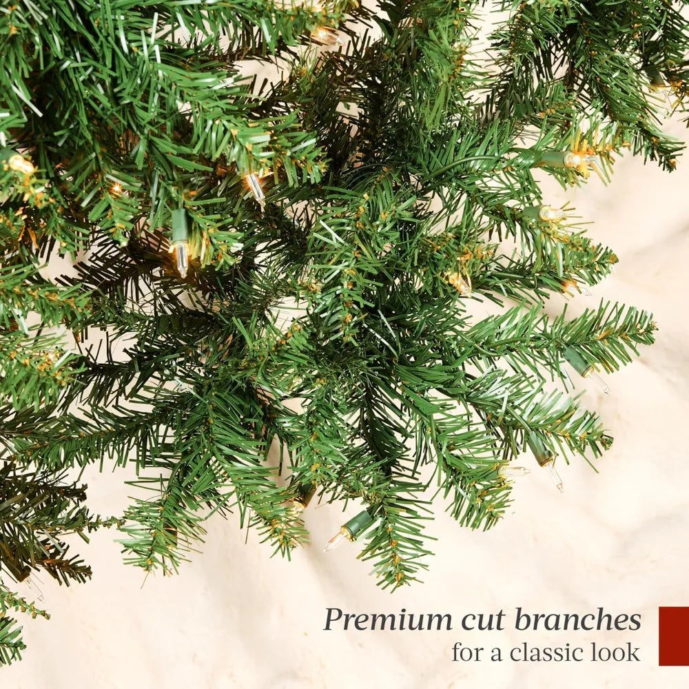 6ft Pre-lit Artificial Full Fir Lighted Holiday Decoration with Warm White Lights