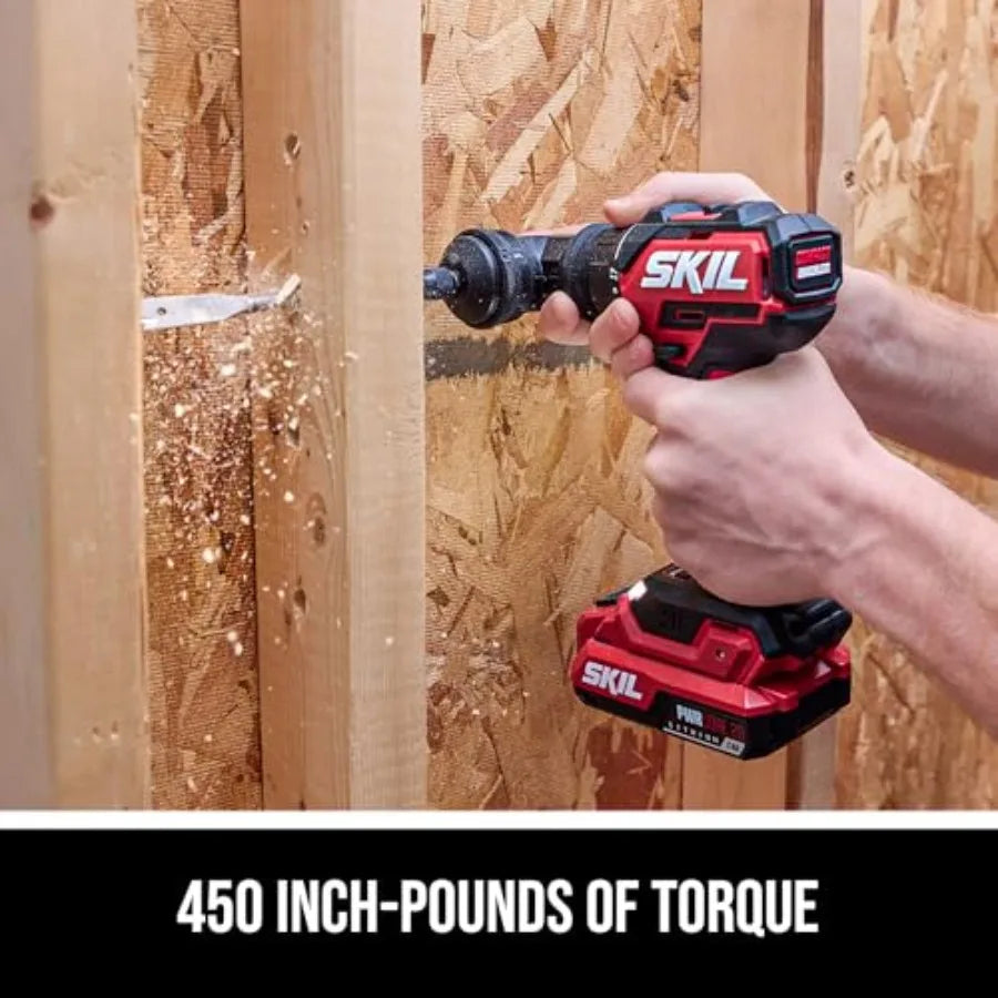 Brushless 20V Compact Multi-Head Drill Driver Kit Including 2.0 Ah USB-C Battery and PD Charger-QD6293B-10