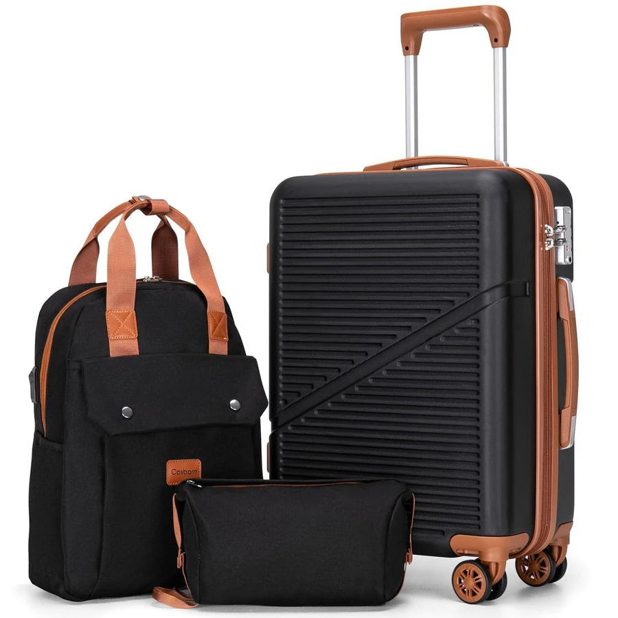 Carry On Luggage Set 22x14x9 Airline Approved, 20 Inch Lightweight ABS Suitcases with Wheels and TSA Lock Durable Waterproof Tra