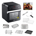 USA GW44800-O Deluxe 12.7-Quarts 15-in-1 Electric Air Fryer Oven with Rotisserie and Dehydrator + 50 Recipes QT Black/Silver