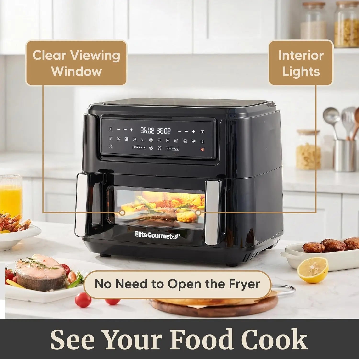 Dual Zone Air Fryer Oven 11QT with Sync Finish, PFAS Free Nonstick, 10 Presets for Air Fry Bake Roast