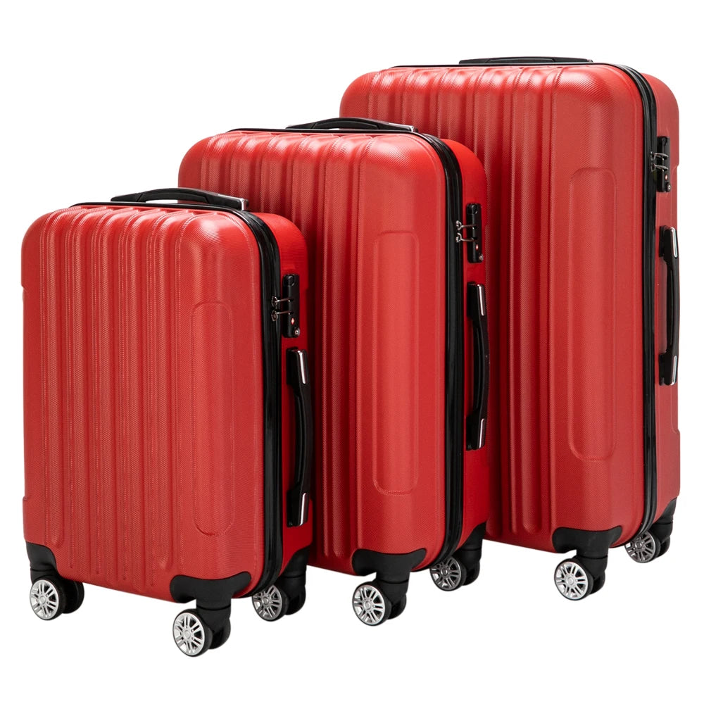 20-inch, 24-inch, and 28-inch three-in-one spinner suitcases. ABS aluminum alloy pull rods, stylish colors, sporty luggage set.
