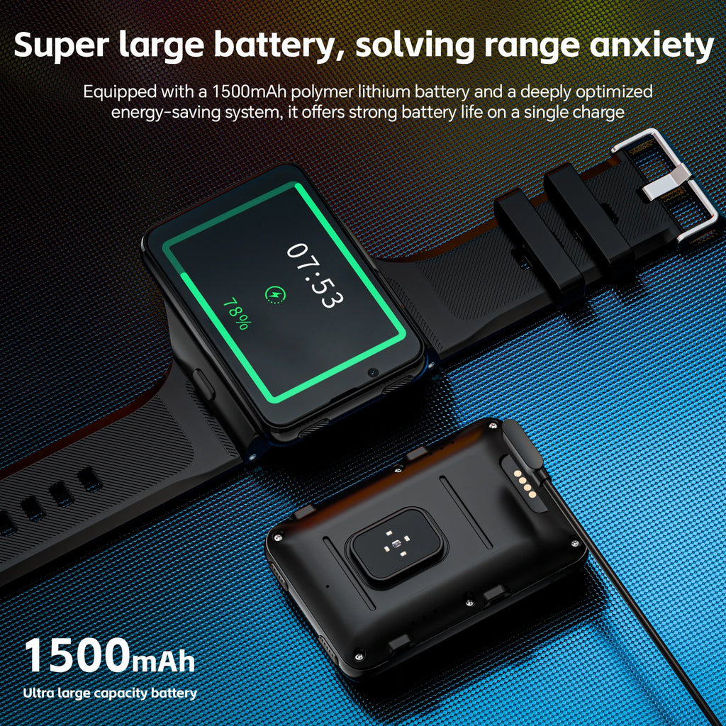 LOKMAT APPLLP MAX Detachable Strap Android Smart Watch Phone Wifi 4G Network Watch Dual Camera Video Calls Heart Rate Monitor