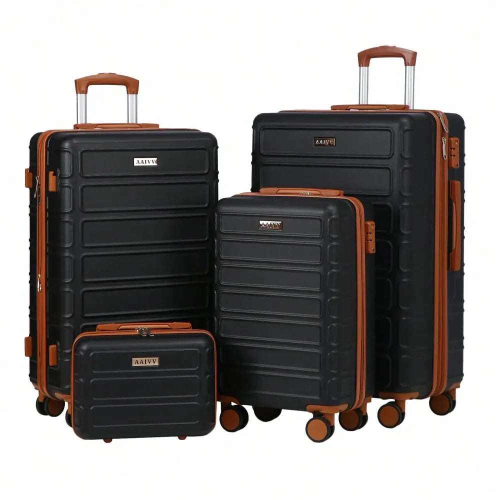 4Piece Expandable Luggage, ABS Travel Luggage Set With Dual Spinner Wheels, TSA Lock Hard Shell Durable Travel Bag Luggage Set 1