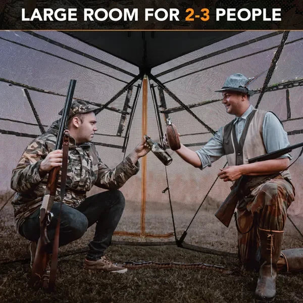 Portable 360° Transparent Hunting Blind One Way See Through Camo Hunting Tent for Deer Turkey Outdoor Shelter