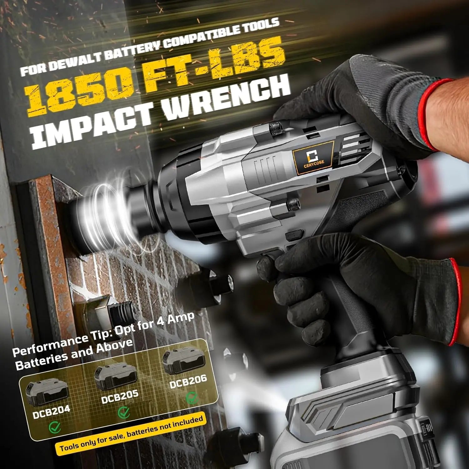 3/4 Inch Cordless Impact Wrench 1850ft-lbs Brushless Motor High Torque Heavy Duty Automotive Tool