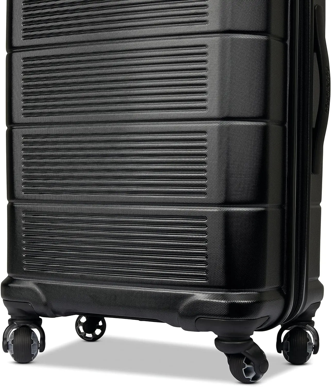 Expandable Hardside Luggage with Spinner Wheels, 24 Inch Jet Black Suitcase for Travel