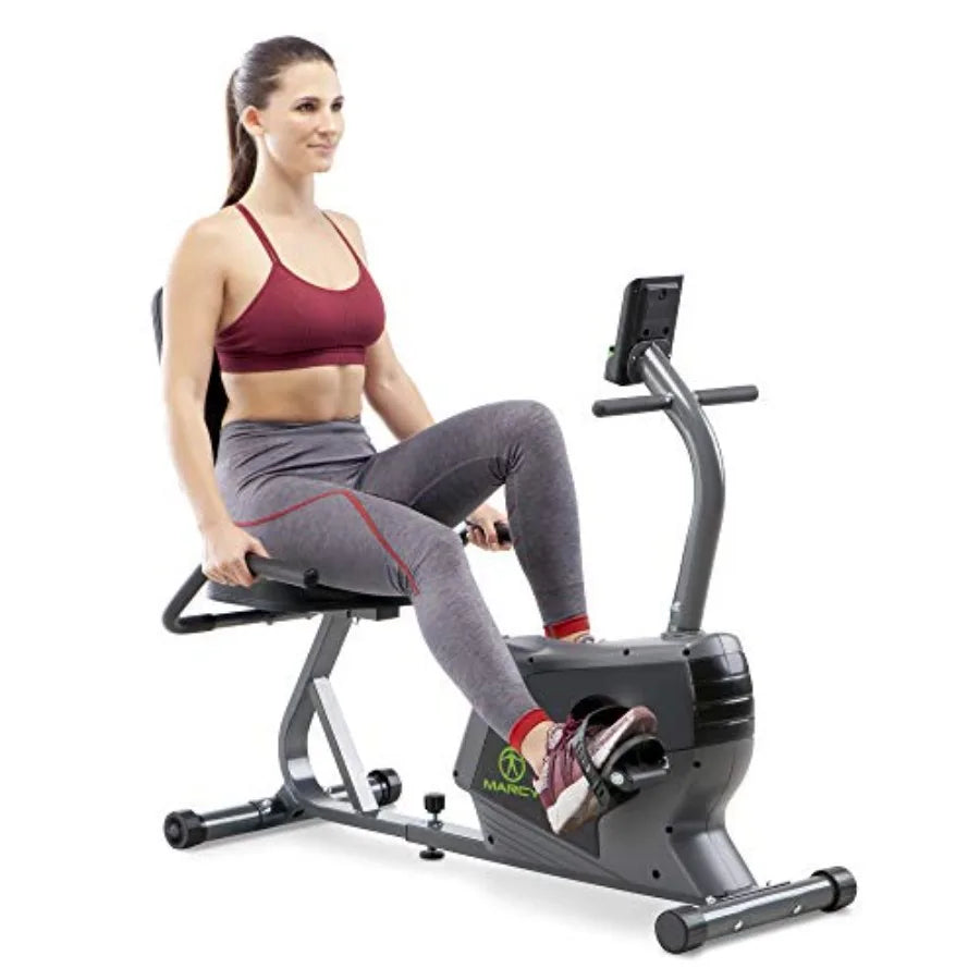 Magnetic Recumbent Exercise Bike for Home and Home Gym with Digital Monitor and Quick Adjustable Seat in Black High Stability a