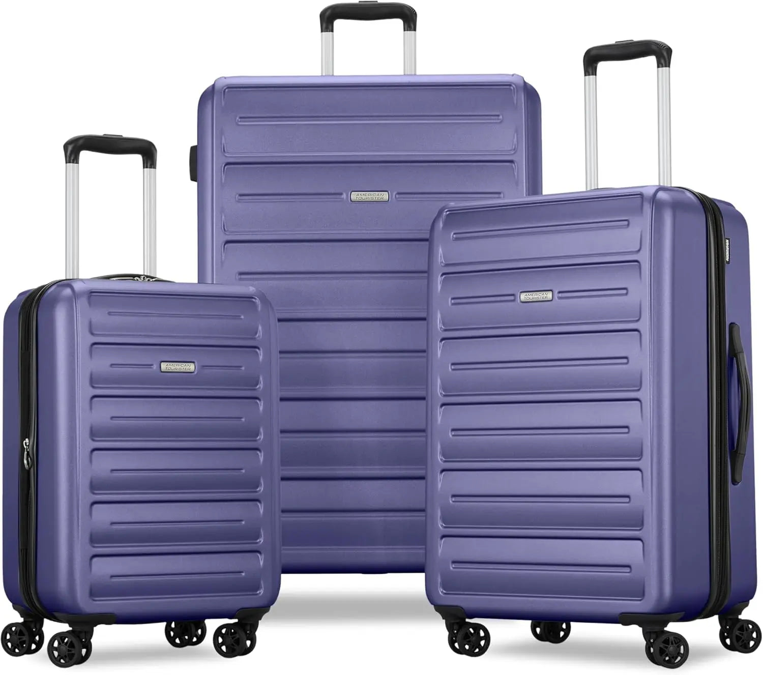 3-Piece Hardshell Luggage Set with 360° Spinner Wheels - Expandable Suitcases for Extended Travel - Dusk Purple