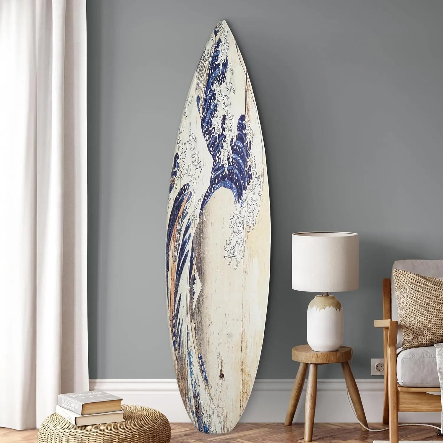 American Art Decor Surfboard Plaque Wall Sign - Beach House Wall Art - Large Tropical/Coastal Home Decor for Living Room, Bedroo
