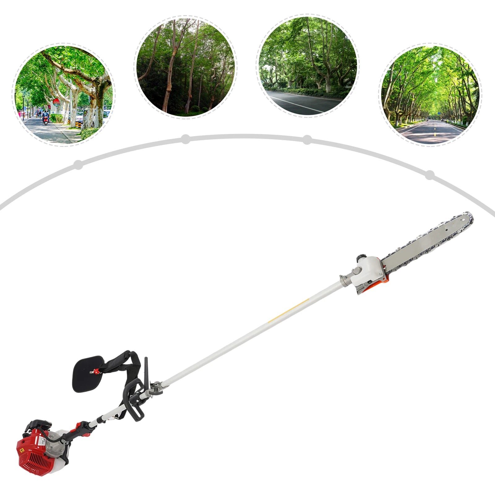 NEW 12"Gas Trimmer Saw Tree Trimmer Chainsaw Gas Powered Pole Saw Pruner Pruning Tree Branch Pruner Pruning Shears Tool