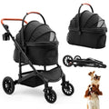 Pet Stroller or Medium Dogs, Smooth-Ride Dog Stroller with Detachable Carrier, Rubber Wheels, Car Seat Combo 3-in-1, Up to 50 lb
